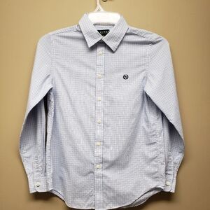​Lauren Ralph Lauren Boys 18 Blue White Plaid Button Down Shirt Long Sleeve RLL